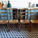 Set 4 chaises paillées brutaliste