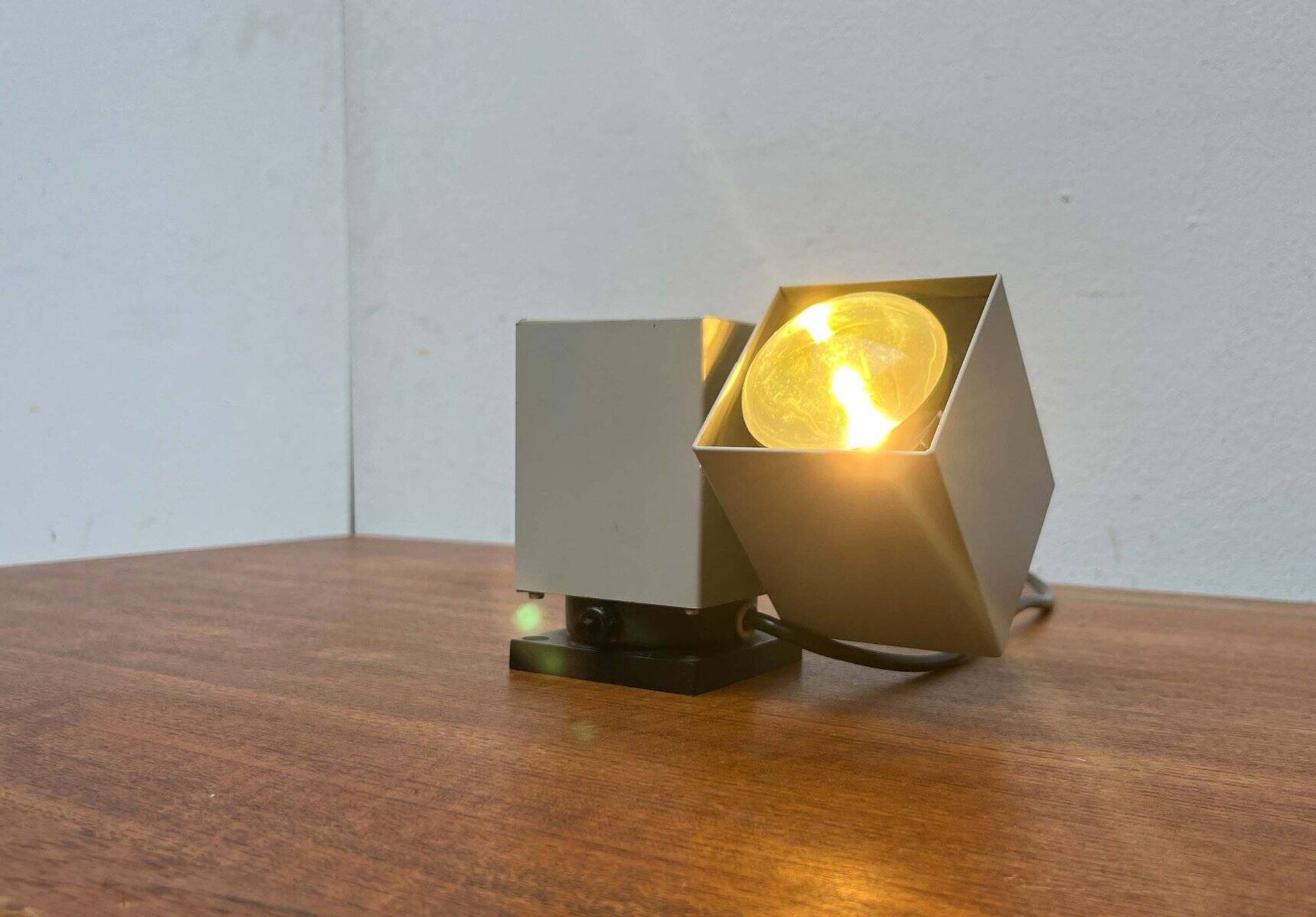 Mid-century minimalist cube wall table lamp 6015 by Kaiser, 1960