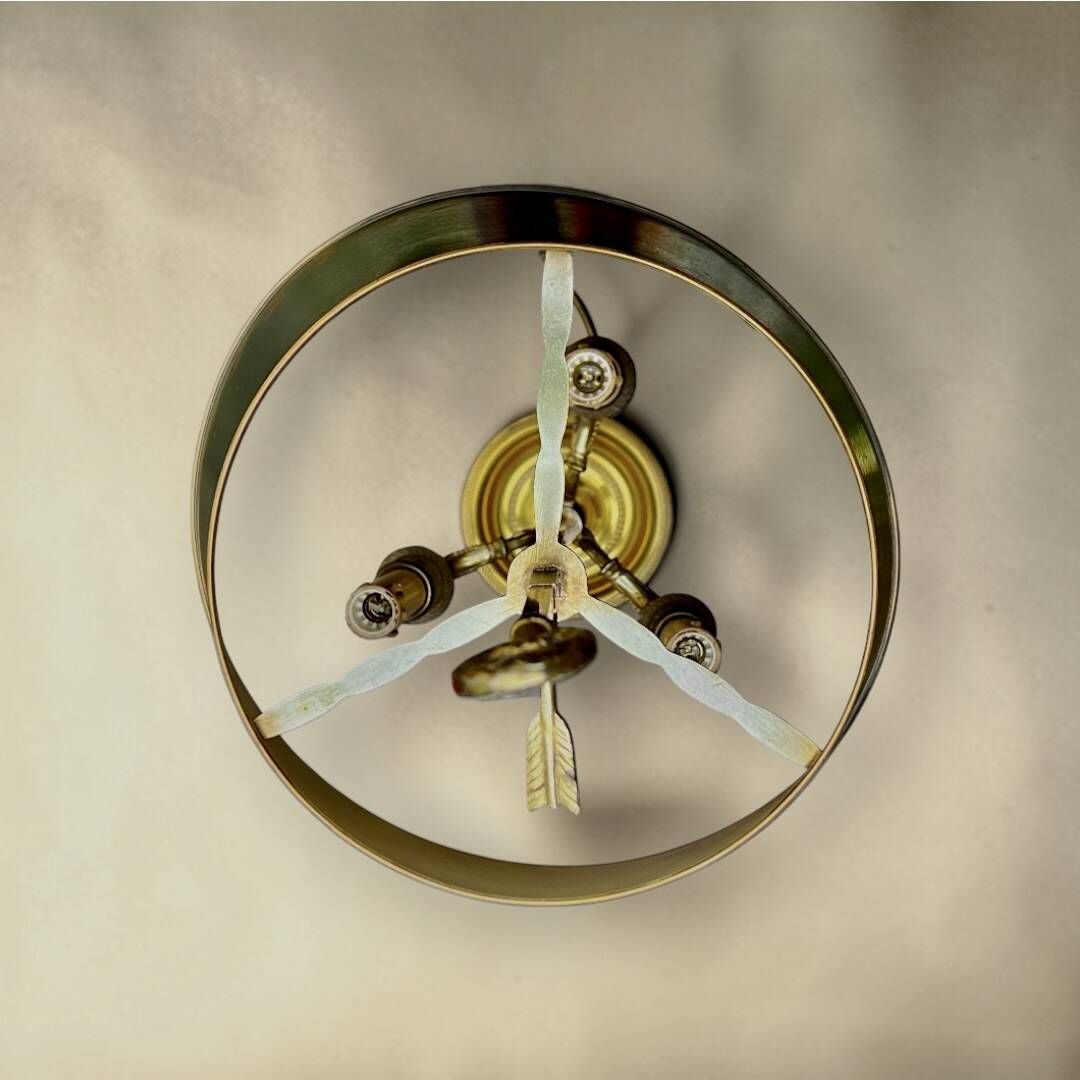 Three-light bouillotte lamp – Empire style – gilded brass