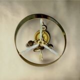 Three-light bouillotte lamp – Empire style – gilded brass