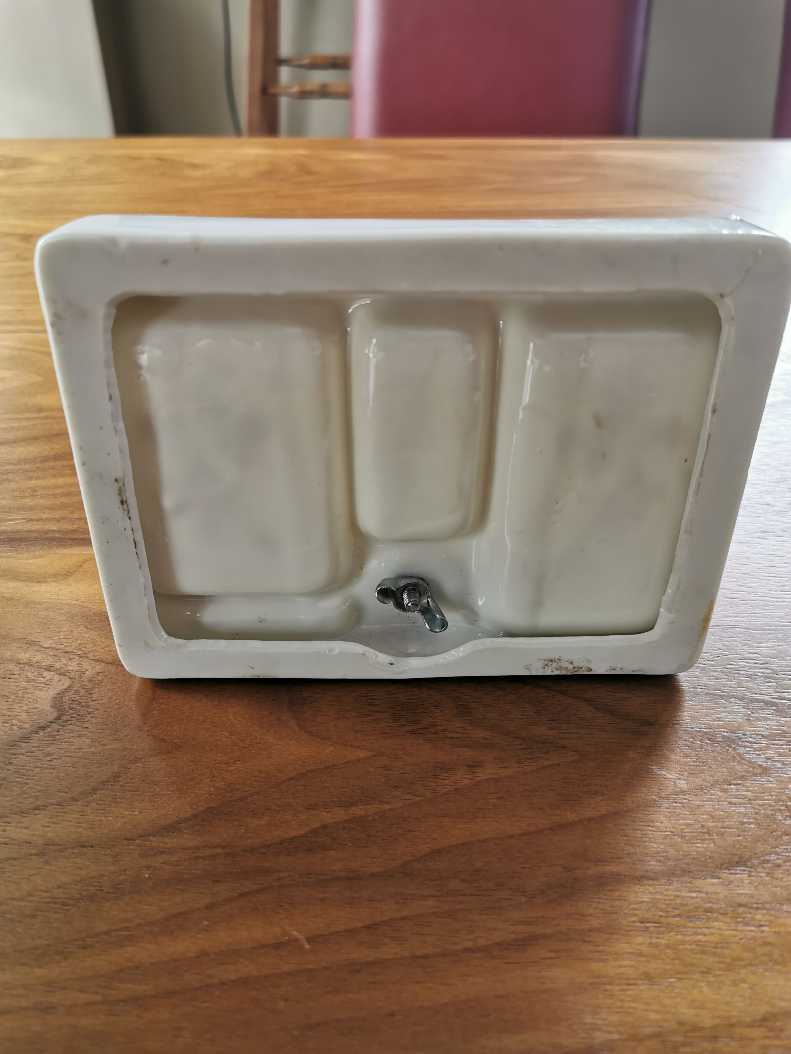 Table mirror with porcelain base for jewelry