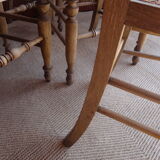 Suite of oak chairs; canated seats
