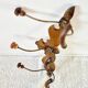 Varnished wooden wall coat rack, 3 hooks.
