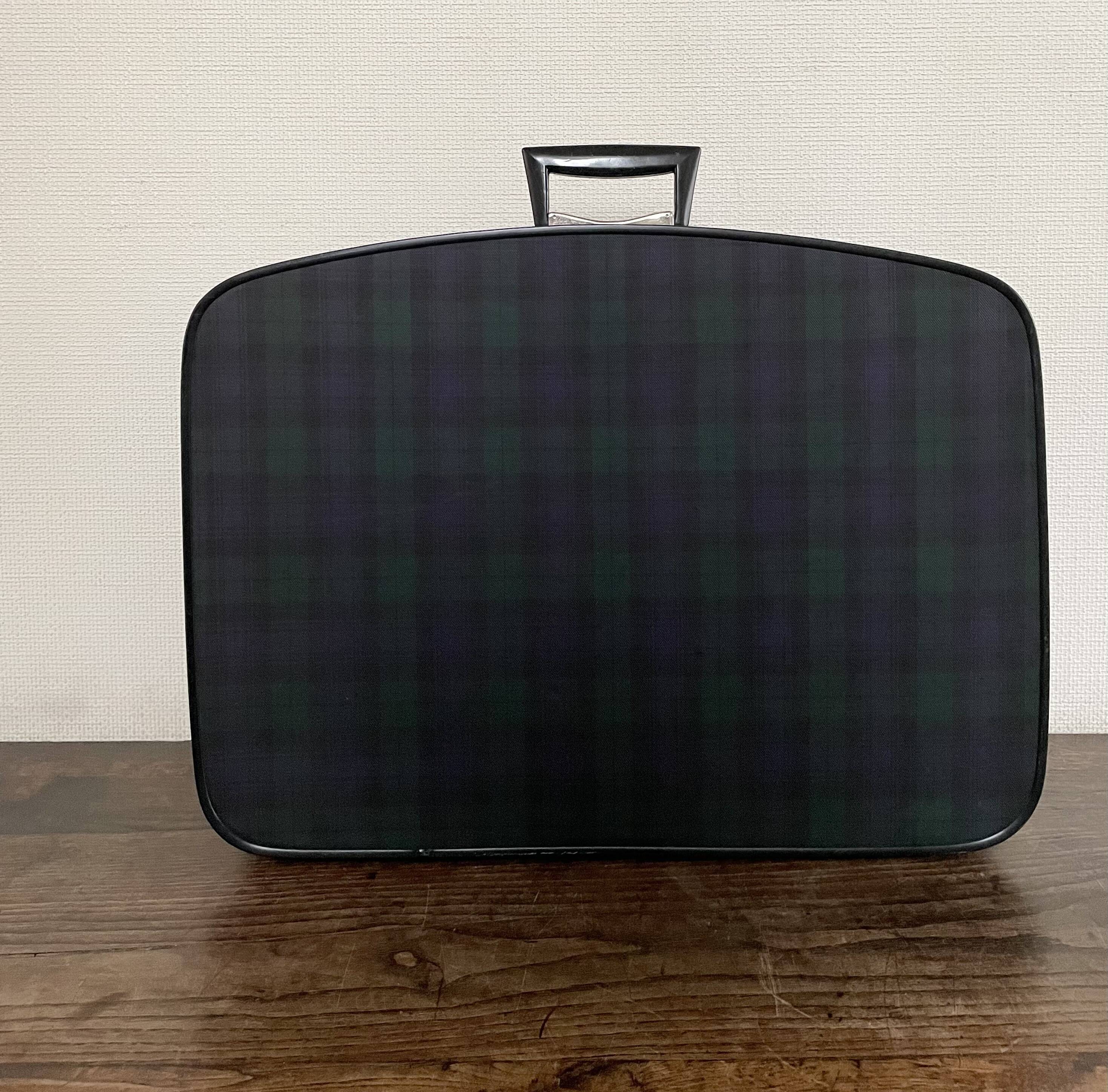 Tartan check suitcase