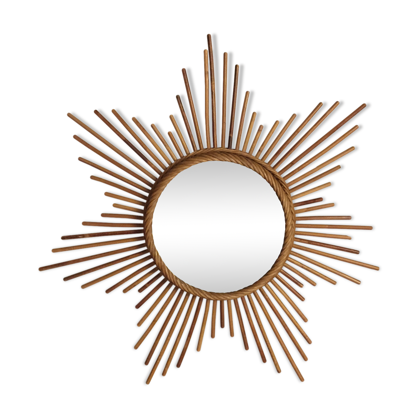 Sun diameter 64 cm rattan mirror