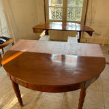 Solid wood dining table with extension