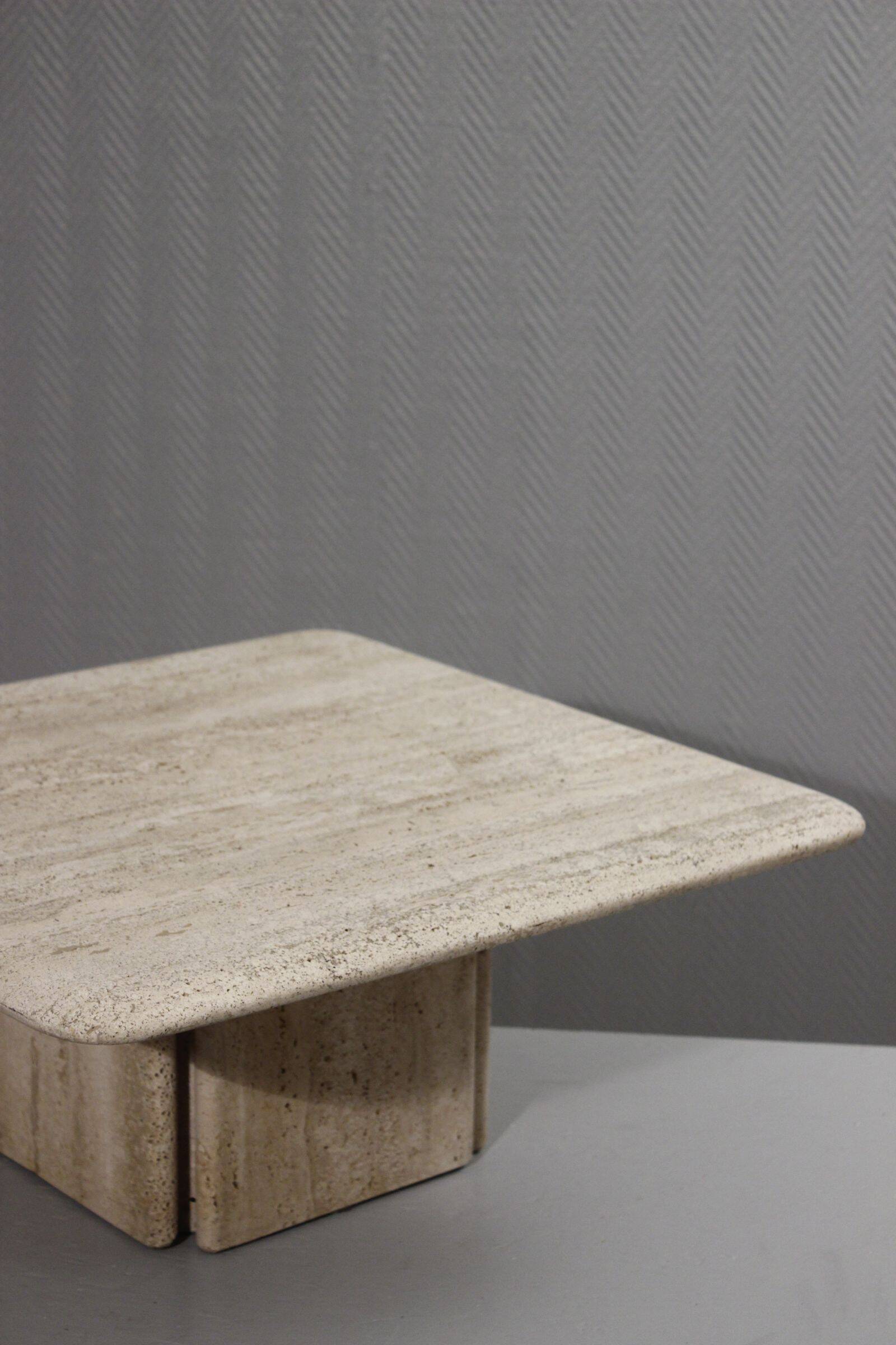 Low design side table in travertine, 1970s