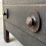 Cabinet brutaliste espagnol en pin teinté des années 60