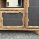 Low sideboard, bar, storage unit, wood, compass legs,