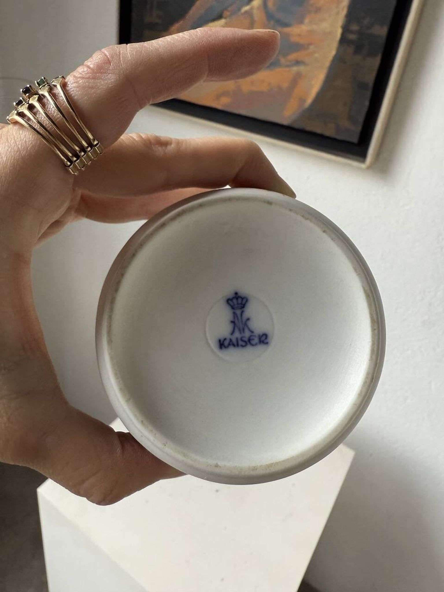 Vase en porcelaine Kaiser, finition « peau de crocodile »