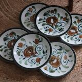 6 Argenteuil Boch La Louviere plates