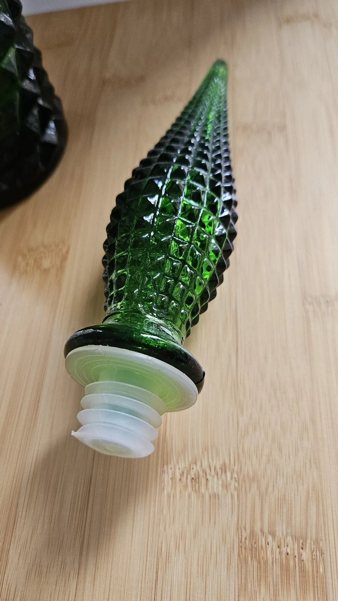 Grande bouteille de liqueur en verre vert Empoli avec bouchon flèche –