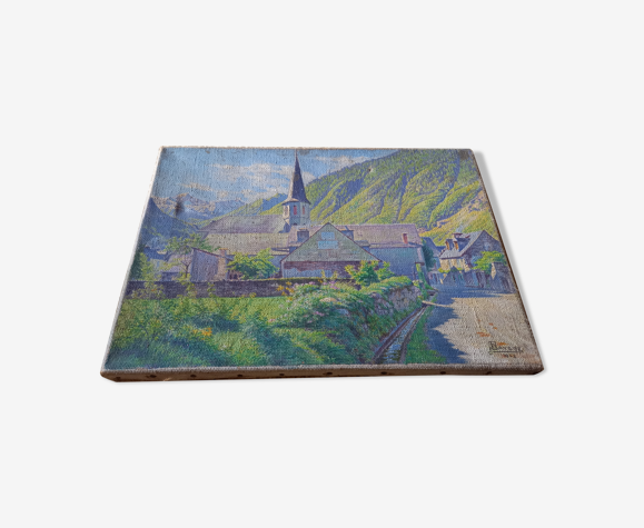 Tableau huile Sur toile (intitulé matin de septembre à Saint mamet de luchon)