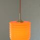 Vintage Pendant Light Hanging Retro Lamp Space Age Style MCM Orange Glass
