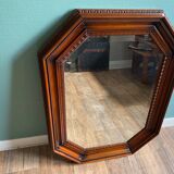 Miroir octogonal en bois - 87x67cm