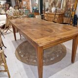 Walnut table with two drawers