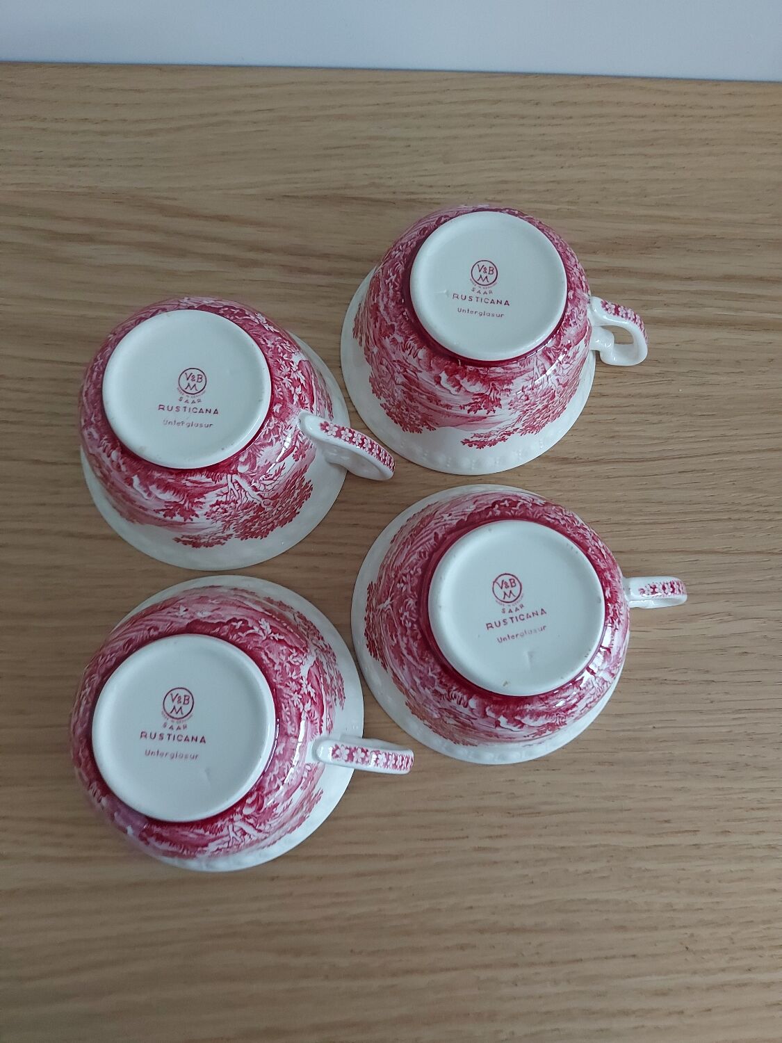 4 coffee cups and 4 sub-cups Rusticana Villeroy and Boch