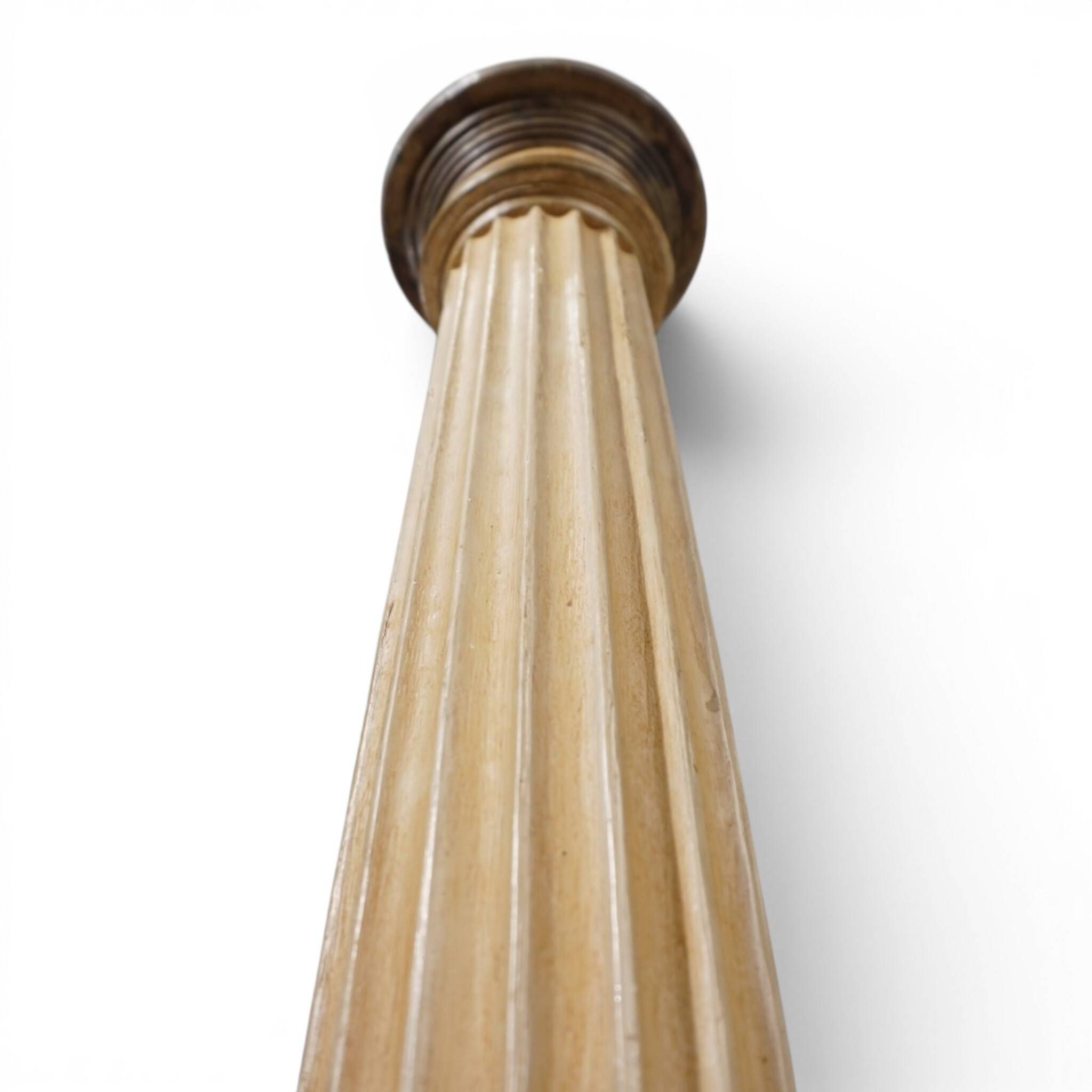 Antique Sculptural Wooden Church Candlestick, 1860