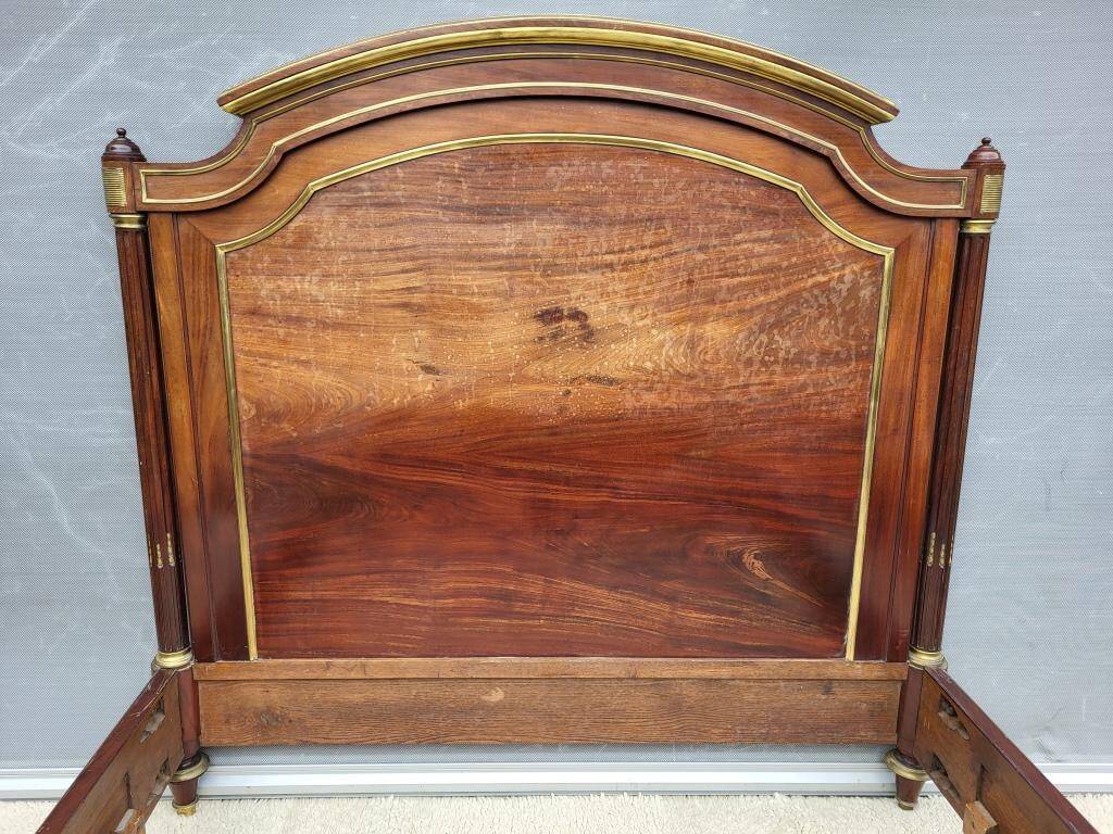 Napoleon bed in mahogany and gilded brass, Empire style