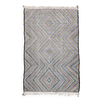 Kilim berbère marocain Zanafi coloré neuf 100% laine 3,24x1,97m