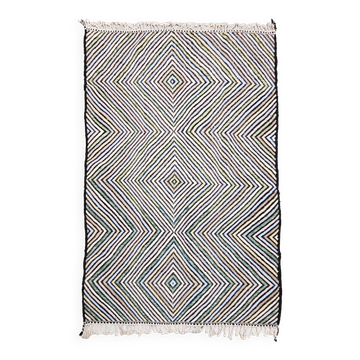 Kilim berbère marocain Zanafi coloré neuf 100% laine 3,24x1,97m
