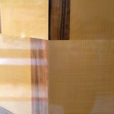 Postmodern octagonal gueridon in sycamore and rosewood, 1980–1990