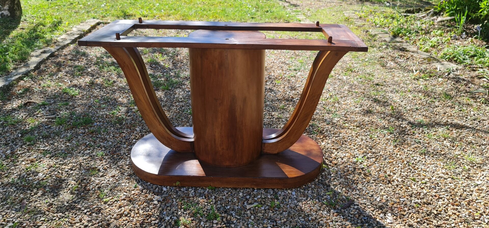 Art Deco dining table in solid walnut – 1930s – extendable