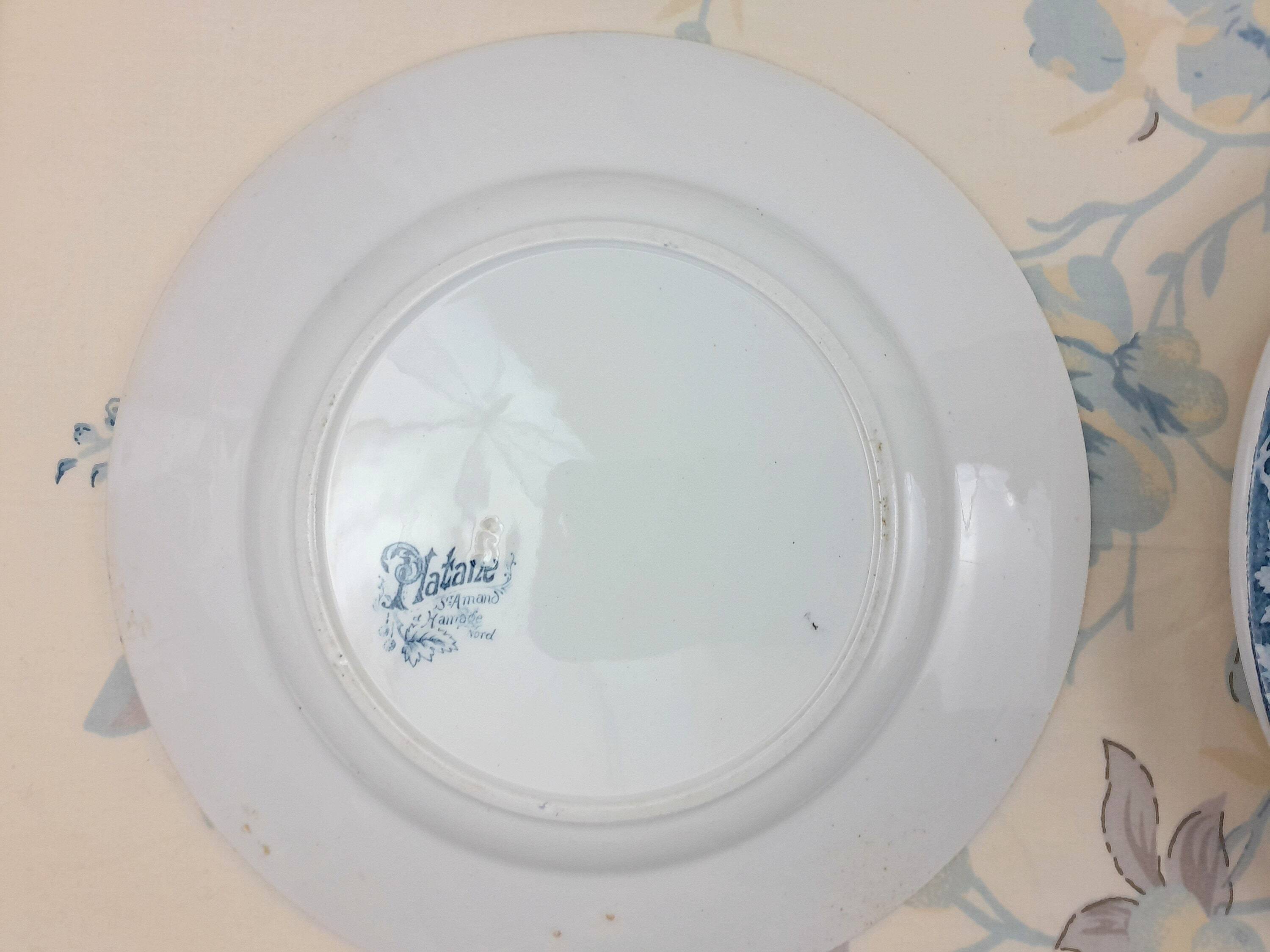 6 Assiettes plates Saint Amand Platane