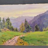 Georges Planes (1897-1977) Valley Landscape, Riverbank (double-sided)