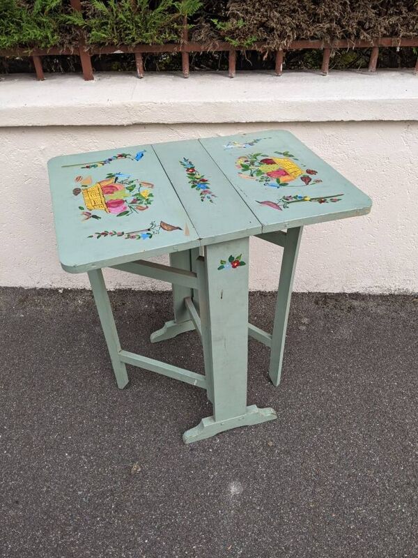 Table ancienne scandinave décoration campagne bohème décor peint à la main