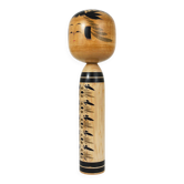 Decorative Togatta Kokeshi doll sculpture from northern Japan, hand-painted.