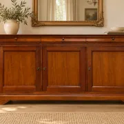 French buffet sideboard in solid fruitwood in Louis-Philippe style.