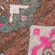Geometric brown oushak runner rug, 97x326cm