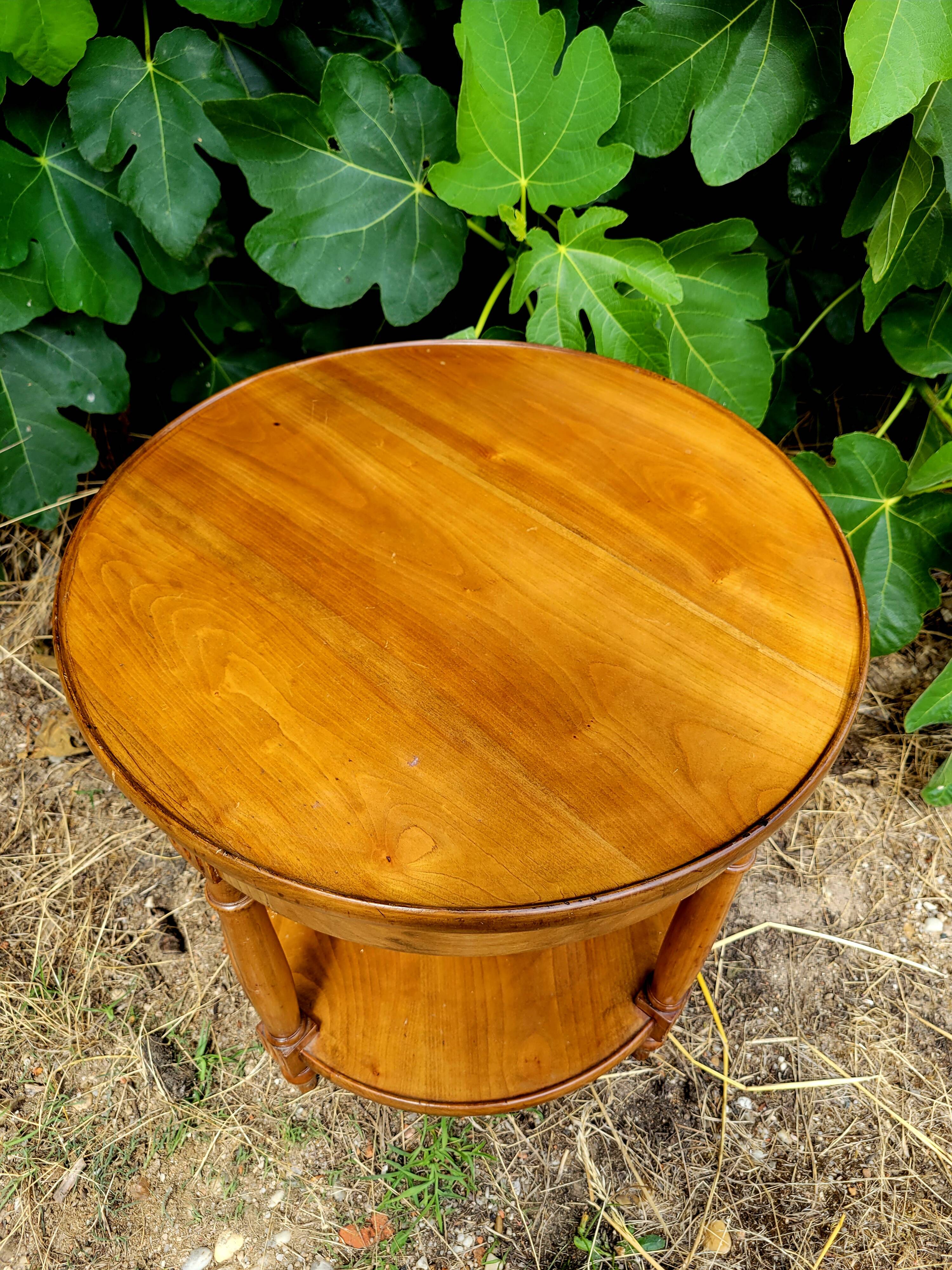 Small round wooden table
