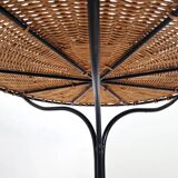 Side table in rattan and wrought iron, France, 1970s