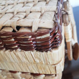 Rattan suitcase, wicker, vintage French, vanity