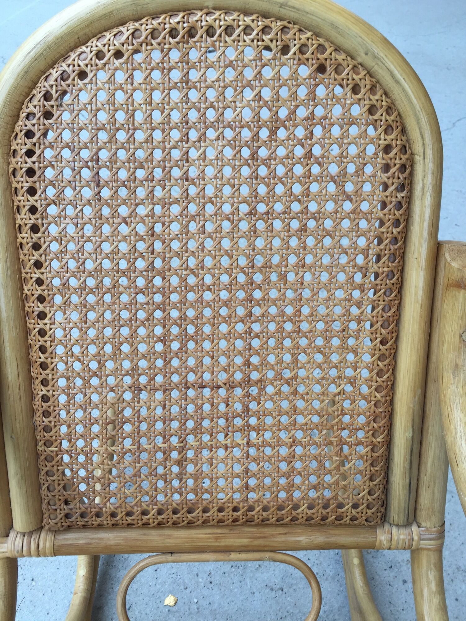Rocking chair children wooden, rattan and canning circa 60/70
