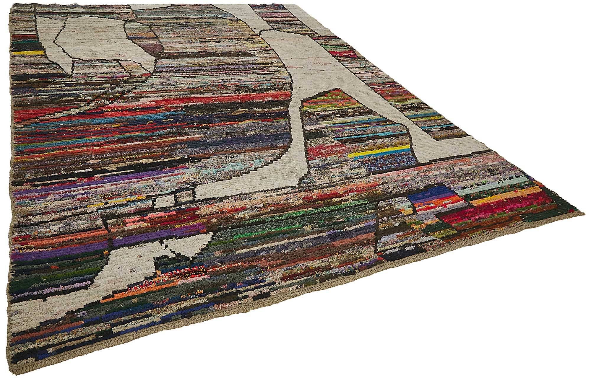 Handwoven Turkish Recycled Boho Rug 252 cm x 321 cm