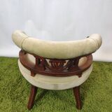 Old green velvet empire chair