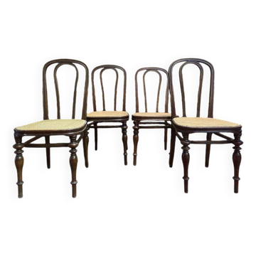 Set of 4 caned chairs by Jacob & Josef Kohn