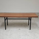 Table basse en métal et bois, ex Tchécoslovaquie 1970