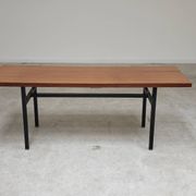 Metal and wood coffee table, former Czechoslovakia 1970