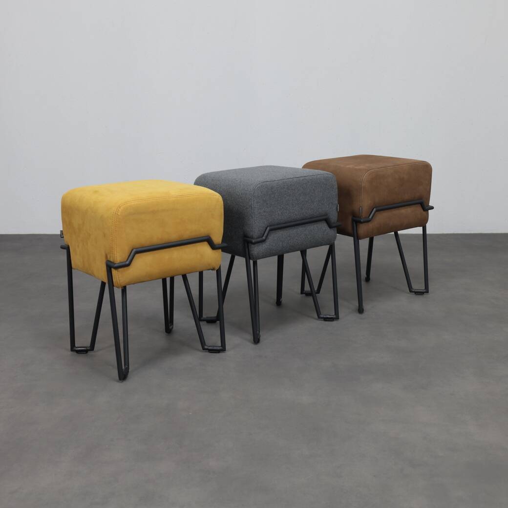 Low stool Bokk in leather by Ka-Lai Chan for Puik Design