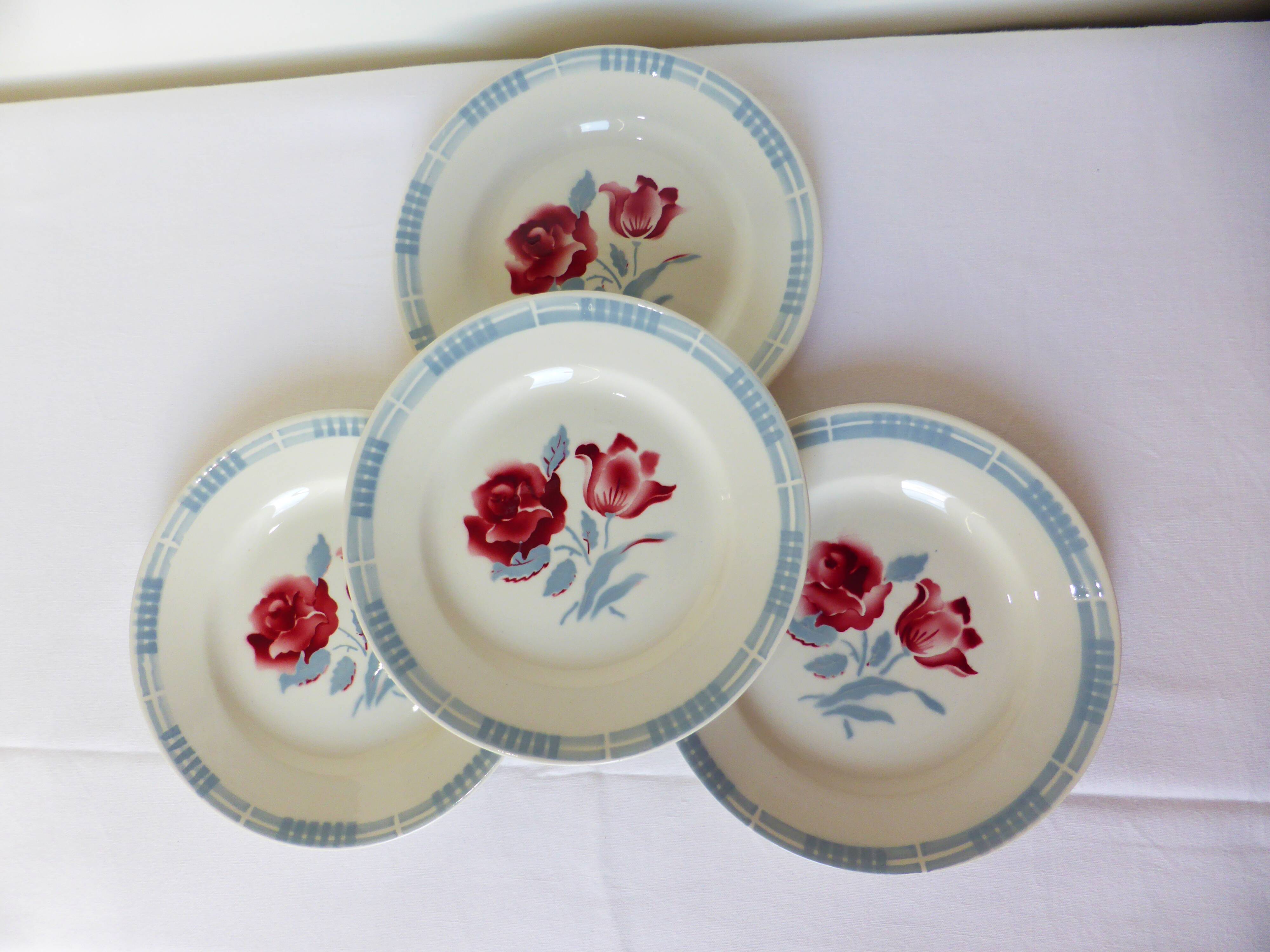 4 dessert plates of Digoin Sarreguemines model Troyes 220550