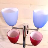 Fontana Arte, Set of 3 4-Light Wall Lamps, Murano Glass, Italy