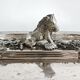 Silver serving dish by Franco Lapini with boar sculpture.