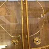 Table basse tripartite en laiton et verre