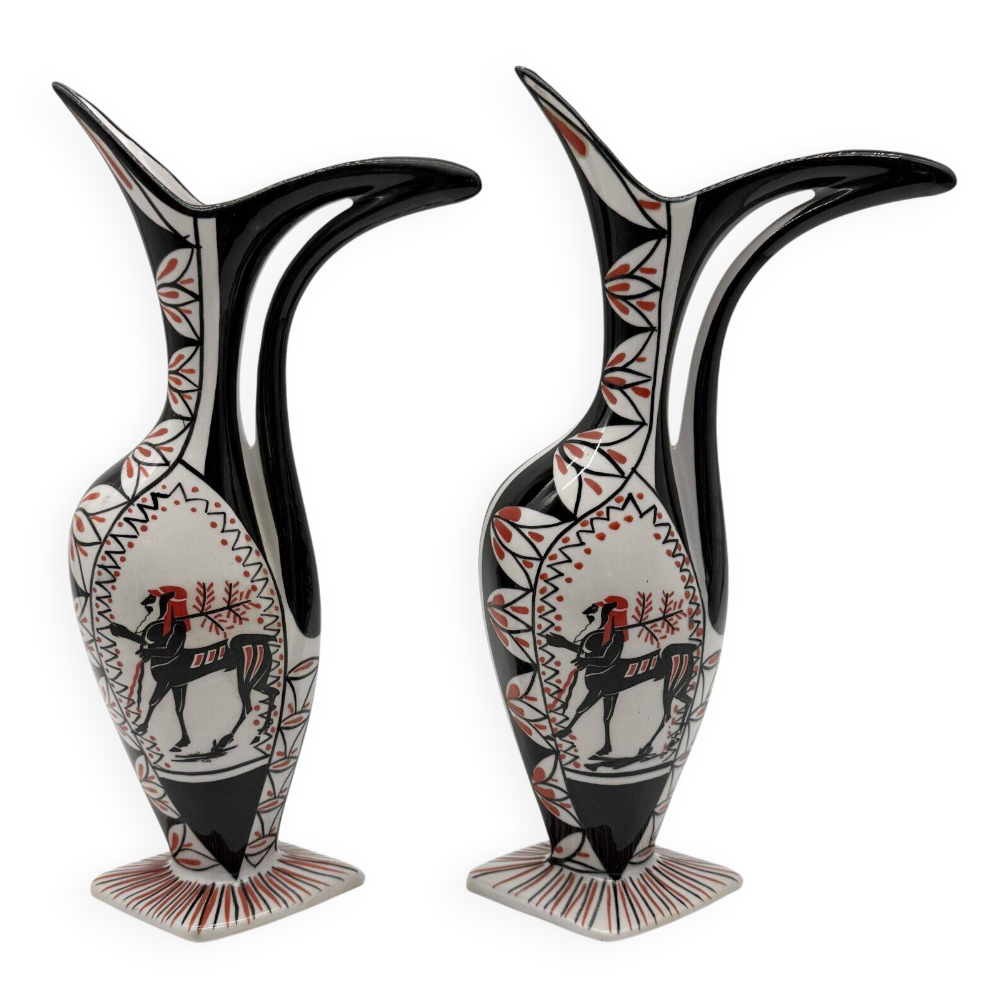 Pair of "zoomorphic" vases – ceramic, Italy, 1960s