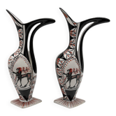 Pair of "zoomorphic" vases – ceramic, Italy, 1960s