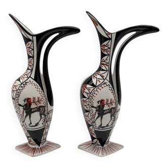 Pair of "zoomorphic" vases – ceramic, Italy, 1960s